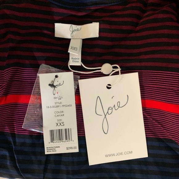 Joie Top Blouse Ishana Long Sleeve Striped Sz XXS - Picture 6 of 6